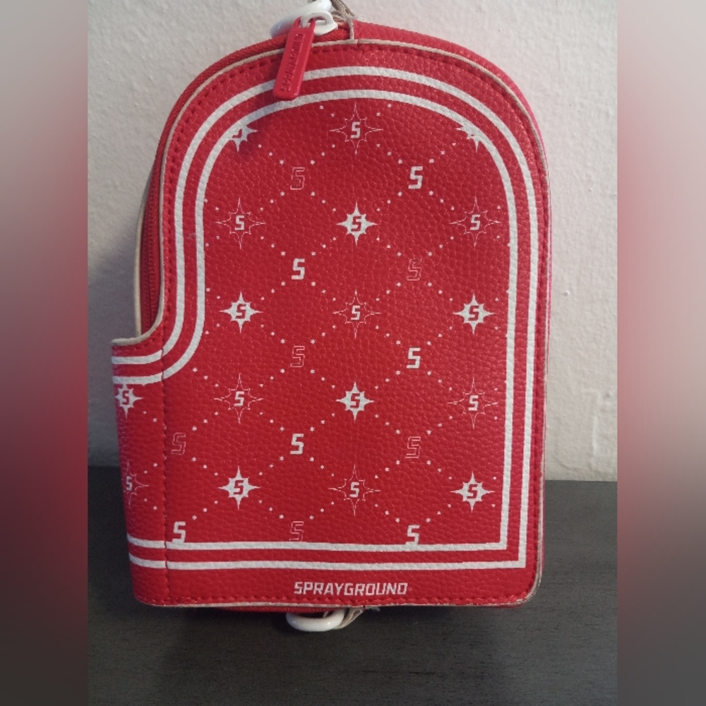 Red Sprayground Satchel 8 1/2 Inches Tall